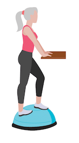 BOSU Balance Trainer calf stretch